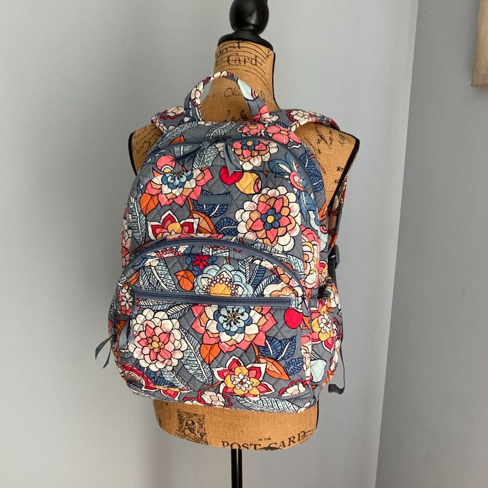 Vera Bradley Backpack Large EUC Tropical Evening - with padded laptop sleeve